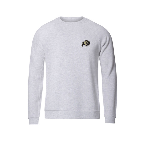 A light gray lululemon crewneck sweatshirt with the CU Buffalo logo on the left side of the chest.